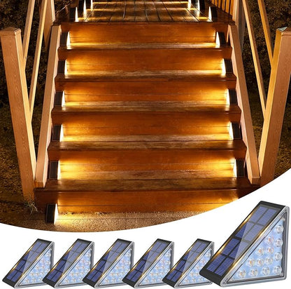VOLISUN Solar Step Lights for Outside, Solar Stair Lights Outdoor Waterproof IP67, LED Outdoor Step Light, 80 Lumen, Deck Light for Outside Step, Front Porch and Patio(Black,6 Pack)