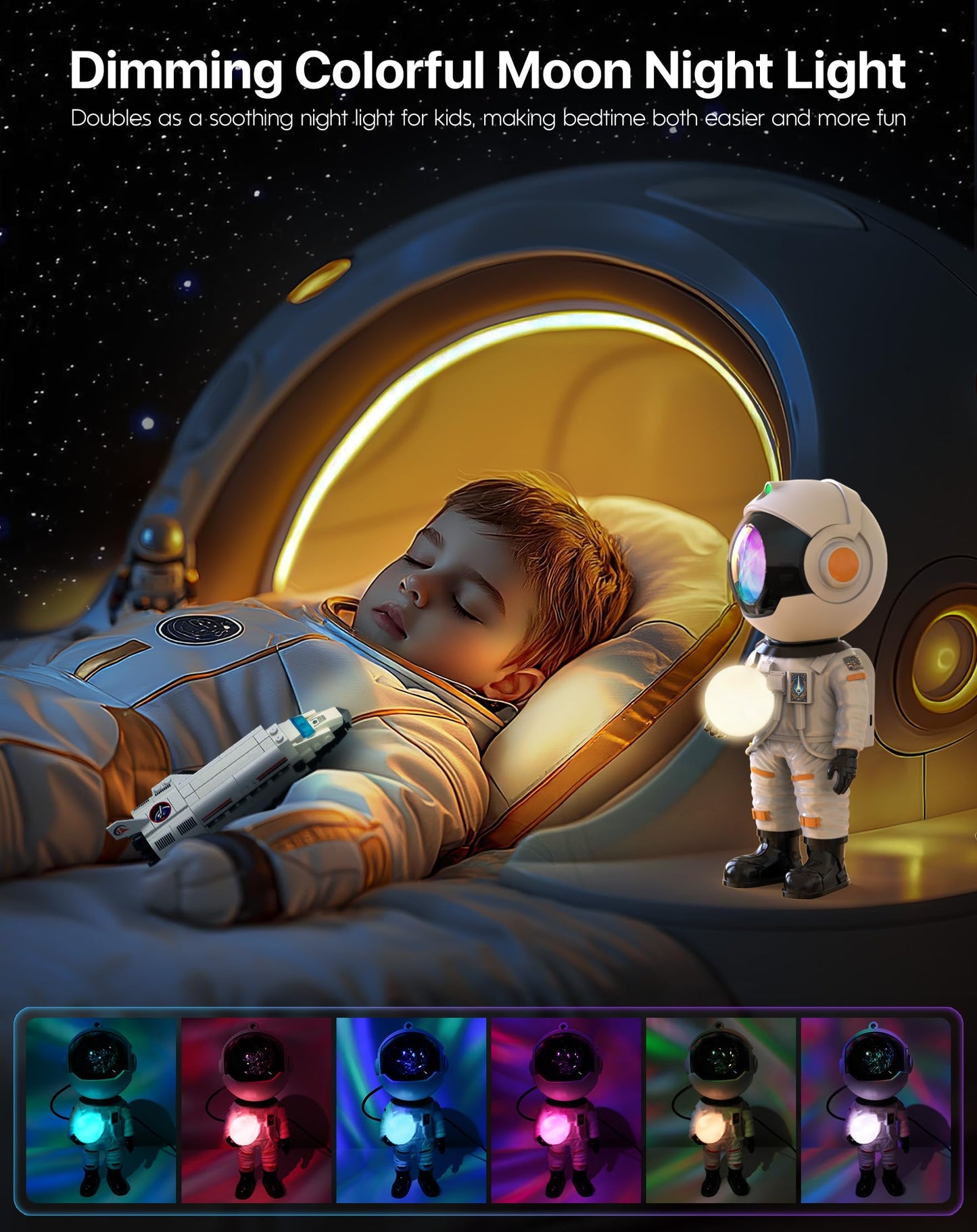 Rossetta Astronaut Galaxy Projector, Star Projector for Bedroom, LED Night Light for Kids Room with Timer and Remote, Gifts for Kids, Adults, Party, Birthday, Christmas, Easter