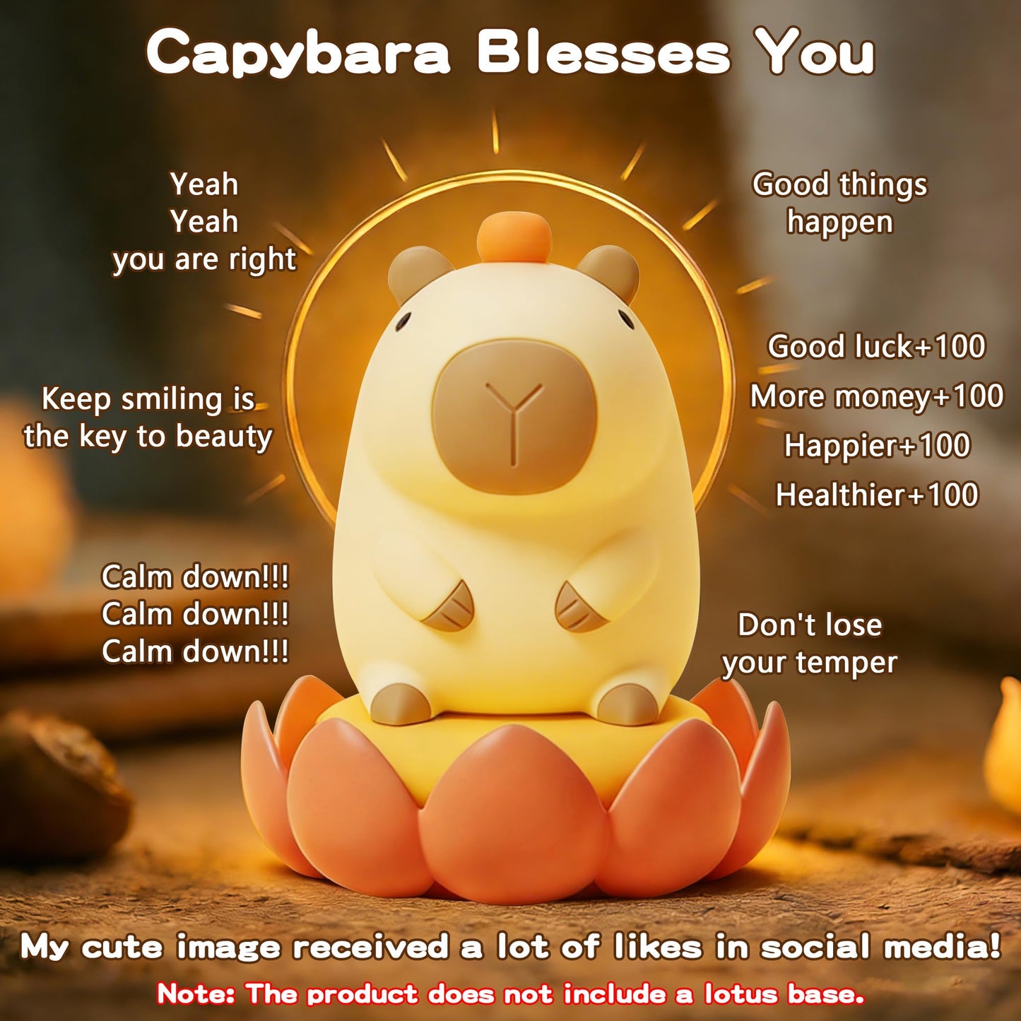 FAMIDUO Capybara Night Light, Long-Lasting Silicone Squishy Lamp, Cute Animal Nursery Light with 20-Min Timer, Dimmable Bedside Lamp for Kids Room, College Dorm Decor, Funny Gifts for Girls Boys Baby