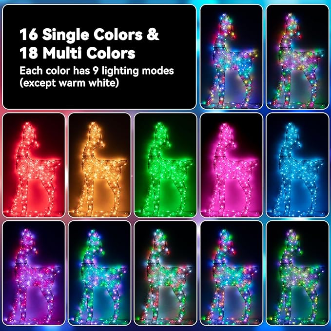 Lithome Led Christmas Fairy Lights Plug In, 200LED 66FT Color Changing Fairy Lights with Remote, 9 Modes Led Christmas Lights Indoor Dimmable, RGB Fairy String Lights Twinkle for Xmas Home Party Decor