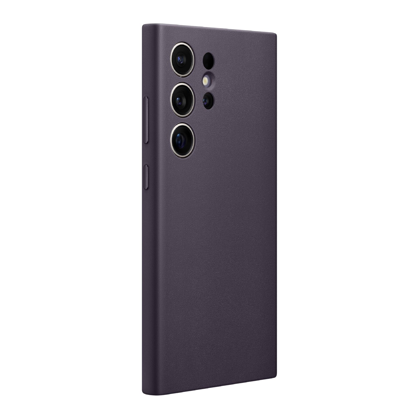 SAMSUNG Galaxy S24 Ultra Vegan Leather Phone Case, Protective Cover with Soft Touch, Elegant Design, Scratch Protection, US Version, GP-FPS928HCAVW, Dark Violet