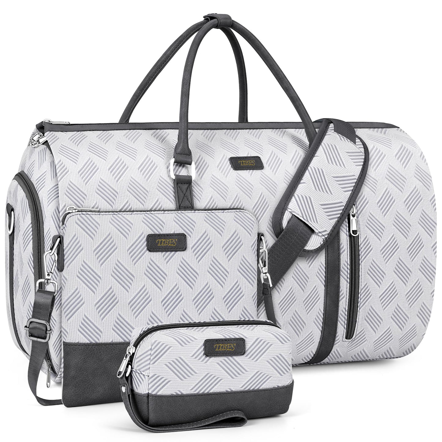 Convertible Garment Duffel Bag for Travel - Carry On Garment Bags With Toiletry Bag Large Weekender Bag for Men Women 2 in 1 Hanging Suitcase Suit Travel Duffel Overnight Bags 4pcs Set