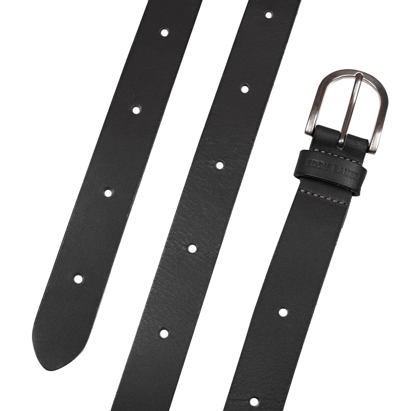 Eddie Bauer Women's Casual Leather Belts with Durable Metal Buckle, Endless Leather - Black, XX-Large
