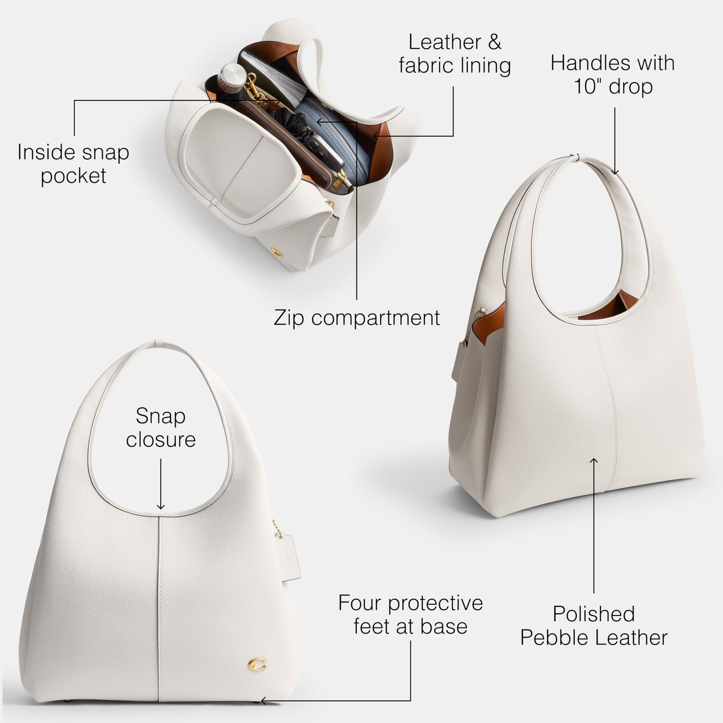 COACH Polished Pebble Leather Lana Shoulder Bag