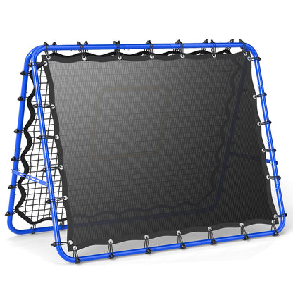 JIRTEMOT Soccer Rebounder Net, 2-Sided Football Trainer with Fast/Slow Rebound for Ball Control, Passing, Shooting, Portable Volleyball Practice Equipment for Youth & Adults, Easy Setup, 5FTx4FT