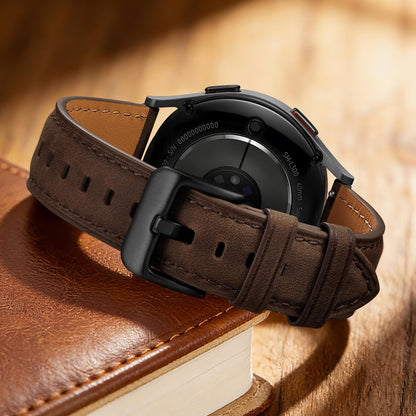 GEAK 20mm 18mm 22mm Leather Band Compatible with Garmin Vivoactive 5/6/3/4S Watch Bands, Venu 4/Venu 3S/2S, Quick Release Classic Genuine Leather Strap for Venu 3/2/Forerunner 265/165 Men Women