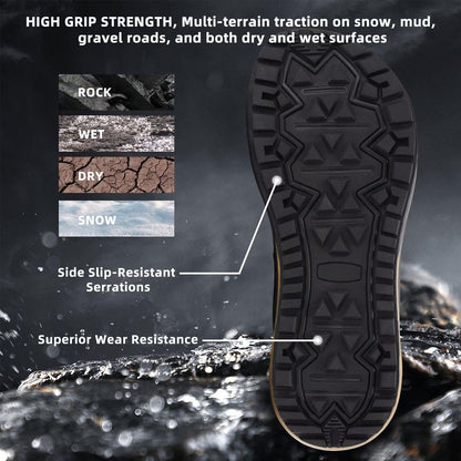 Men's Orthopedic Wide Mid Hiking Boots: Comfortable Plantar Fasciitis Orthotic Arch Support Bunions Recovery Trail Sneakers, Leisure Slip Resistant Stylish Standing Walking Shoes Brown Size 11