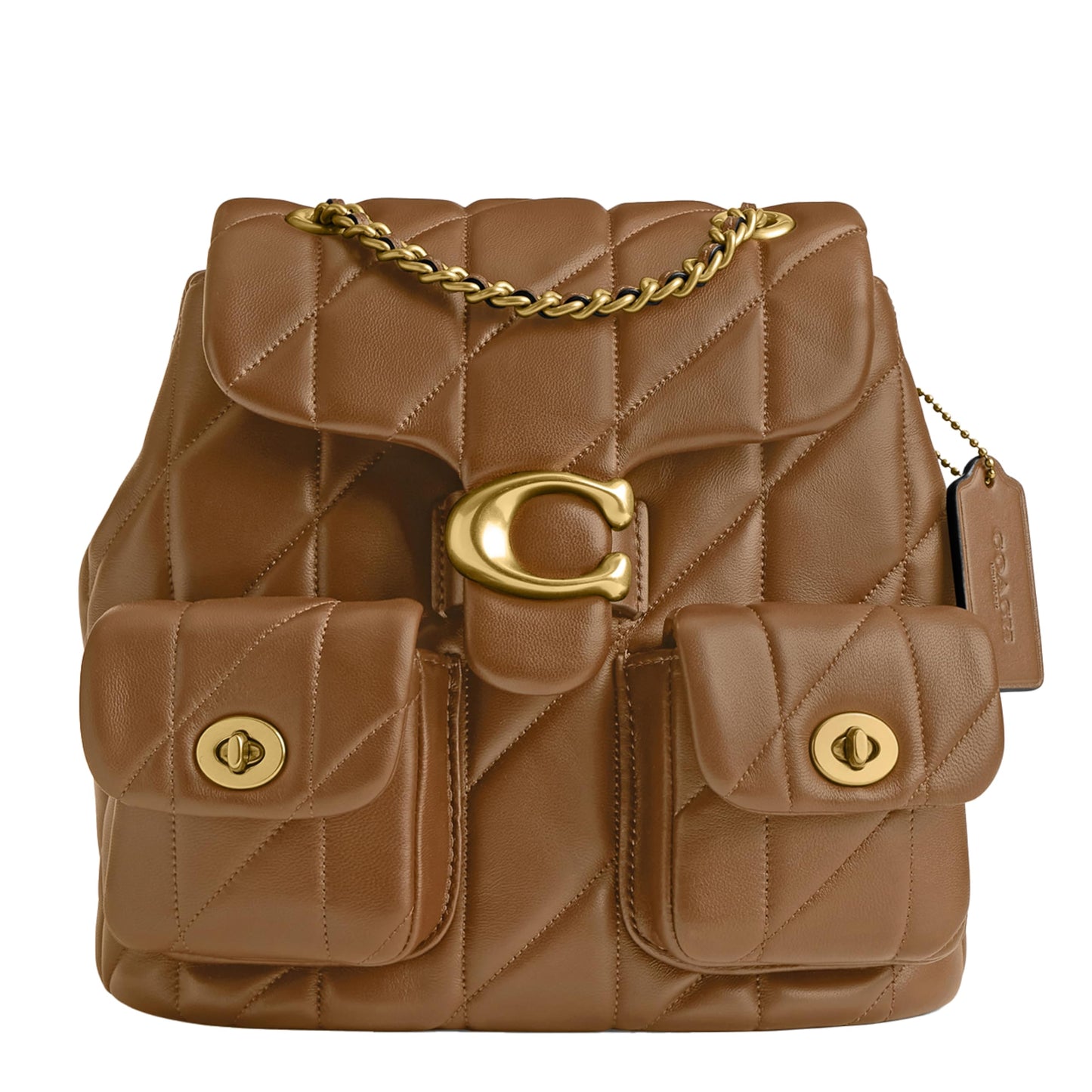 COACH Tabby Backpack with Quilting Honey Brown One Size