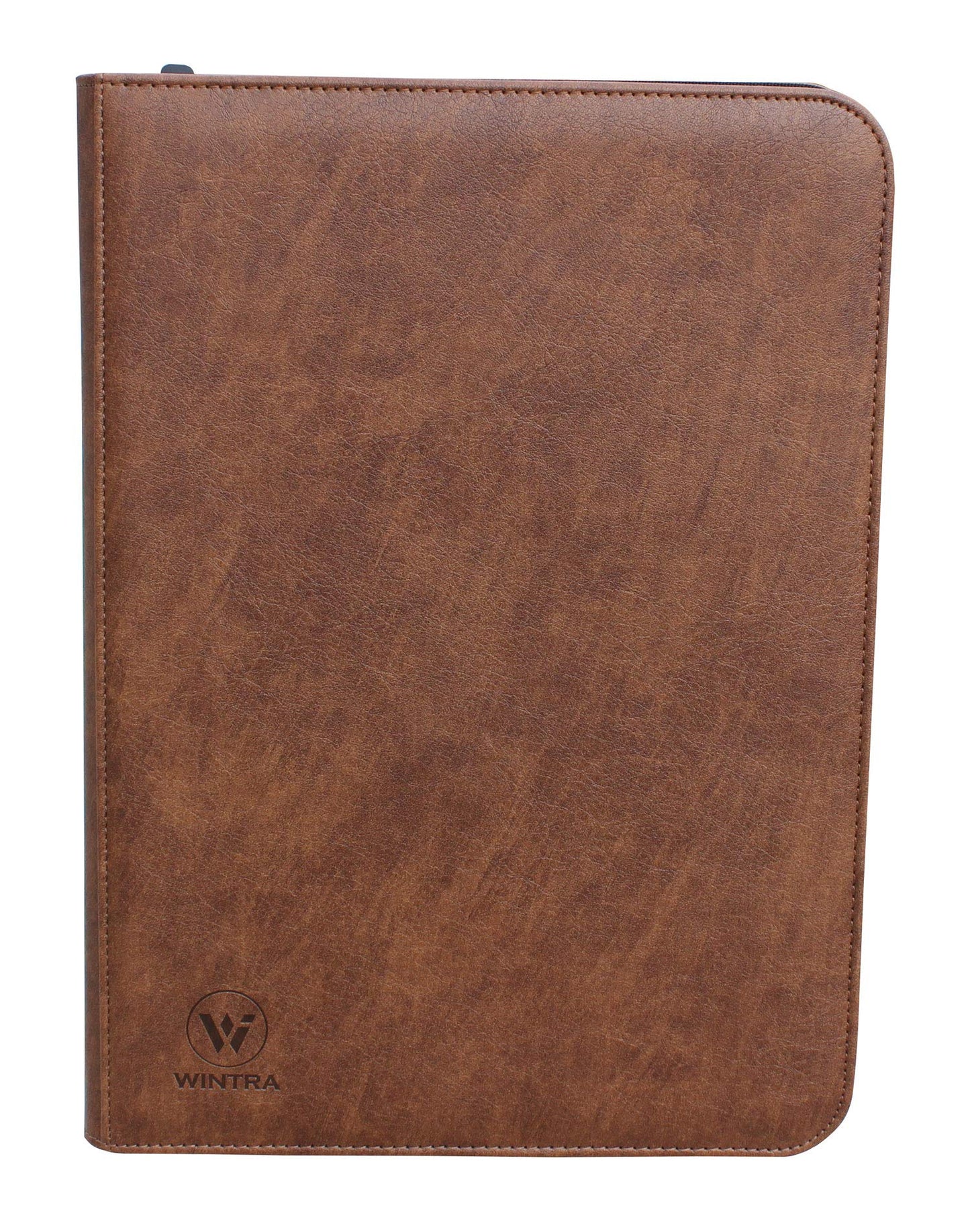WINTRA 504 Pockets Classical Brown leather Card Binder, Premium 9-Pocket Trading Card Collectors Album, Side Load Card Holder for Various Trading Cards (Brown)