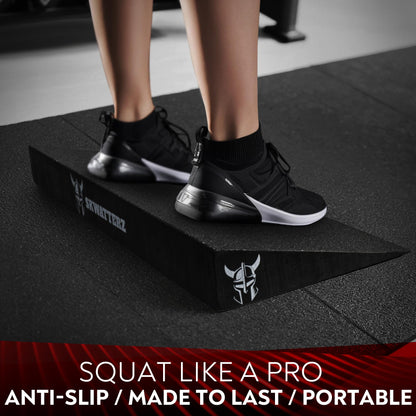 SKWATTERZ Slant Board Squat Wedge Boards For Exercise - ATG Workout Wedge With Anti Slip Sandgrip Layer Already Mounted - Calf Raise Block & Bulgarian Split Stand Squats wedges Incline - Heel Elevated Blocks