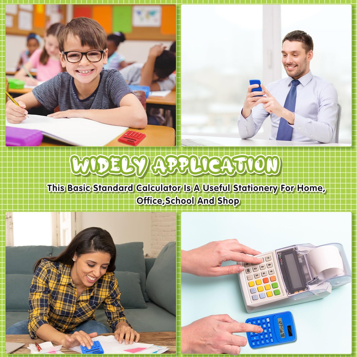 LEIFIDE 24 Pack Pocket Calculator Small Bulk Basic 4 Function Calculator 8 Digit Display Battery Powered for Desktop Home Office School Student Kids (Classic Colors)