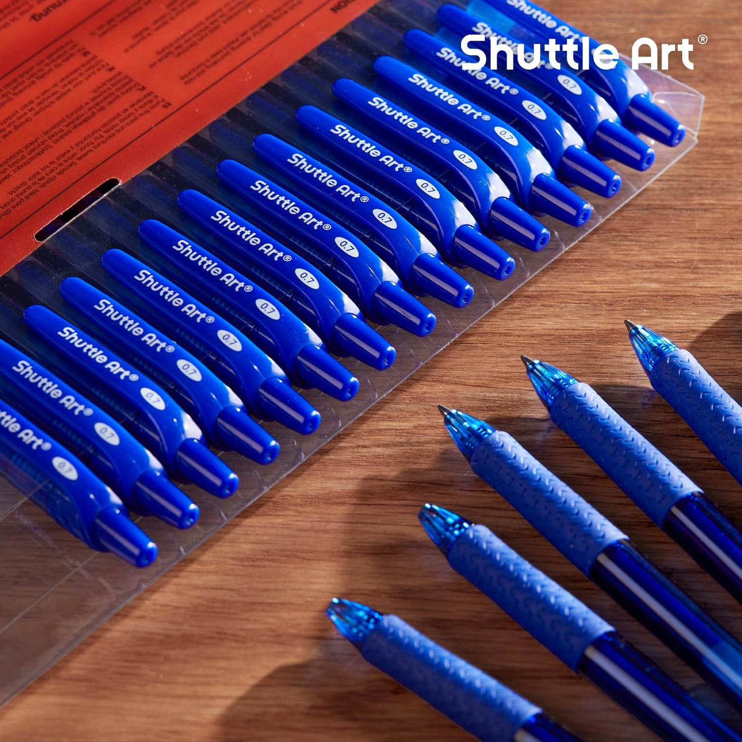 Shuttle Art Blue Gel Pens, 20 Pack Retractable 0.7mm Medium Point Rollerball Blue Ink Pens Smooth Writing with Comfortable Grip for Writing Journaling Taking Notes Office School Home