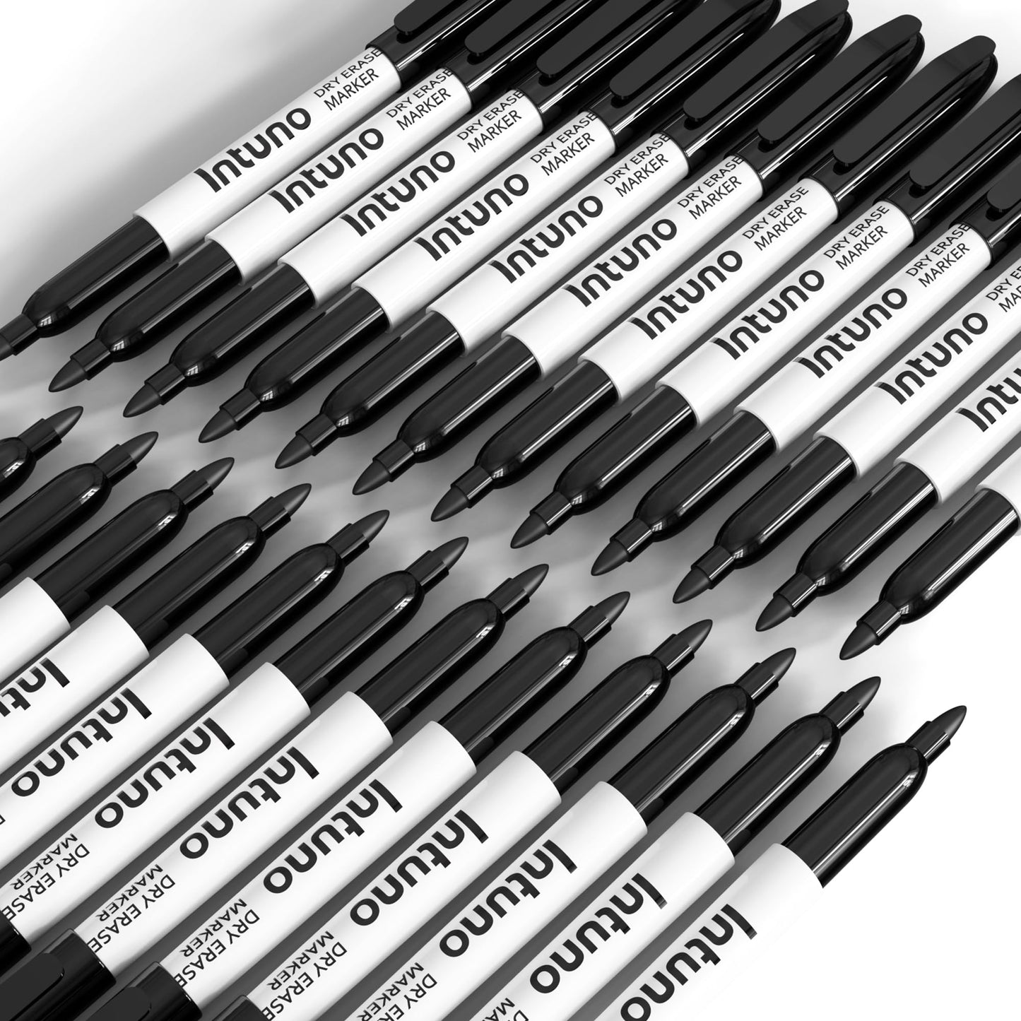 INTUNO Dry Erase Markers, 108 Count Black, Fine tip, Low-Odor, Perfect for Office, Teaching, Meeting, Presentation, Classroom, Home
