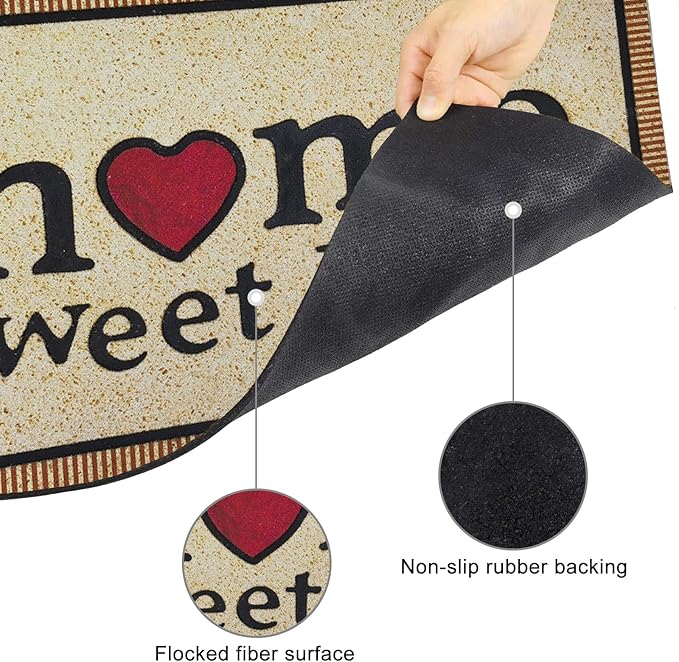 CHICHIC Welcome Door Mat 17x 30 Inch Front Doormat Outdoors for Home Entrance Outdoors Mat for Outside Entry Way Doormat Entry Rugs, Heavy Duty Non Slip Rubber Back Low Profile, Simple Home
