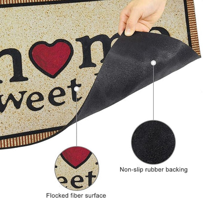 CHICHIC Welcome Door Mat 17x 30 Inch Front Doormat Outdoors for Home Entrance Outdoors Mat for Outside Entry Way Doormat Entry Rugs, Heavy Duty Non Slip Rubber Back Low Profile, Simple Home