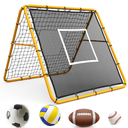 GarveeLife Adjustable Multi-Sport Rebounder Net for Soccer, Baseball, and Softball, Training Net for Passing, Throwing, and Ball Control, Portable for Backyard or Field Use