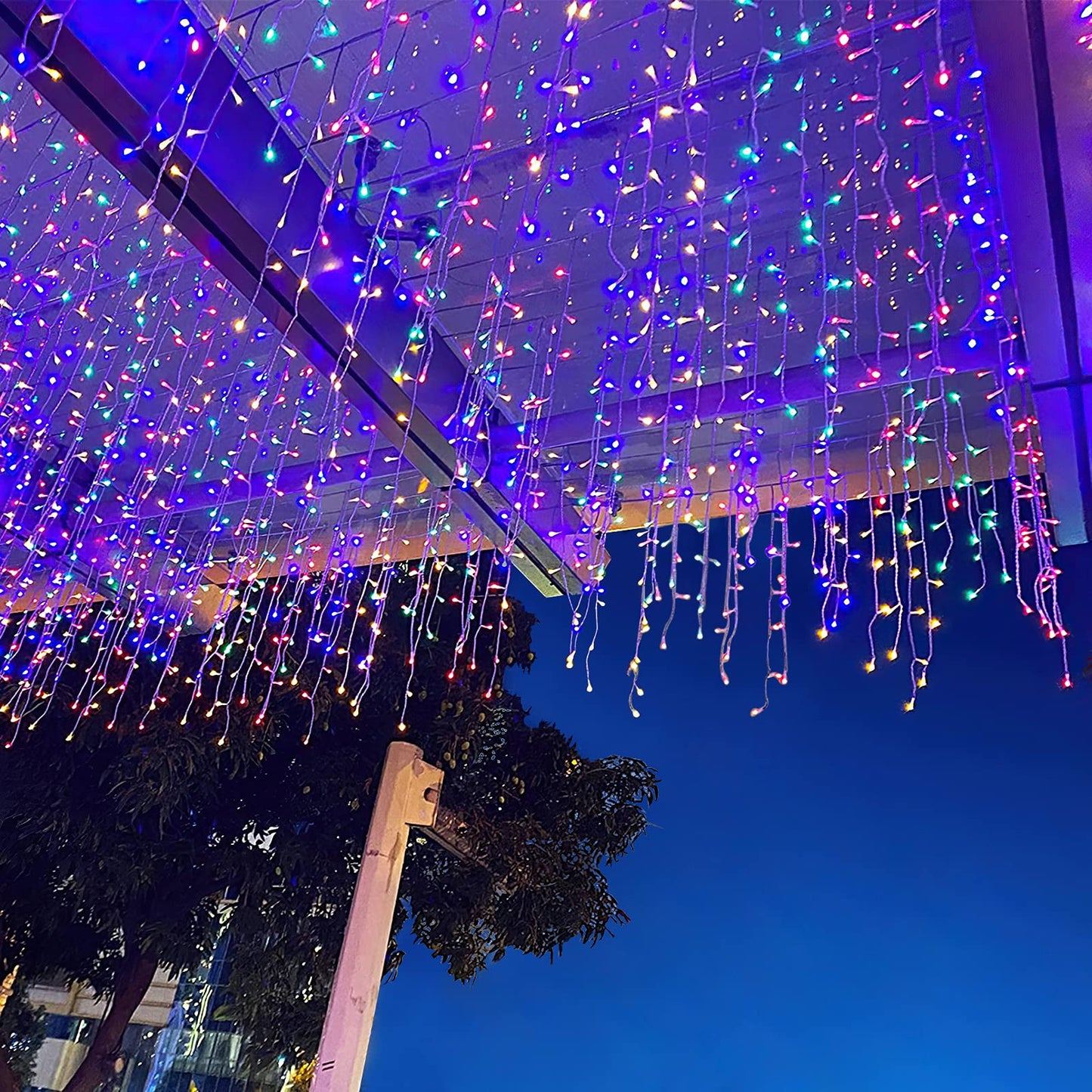AGIRL 400 LED Icicle Lights Outdoor 32.8Ft 75 Drops Icicle Christmas Halloween Lights 8 Modes Waterproof Fairy String Lights for Indoor Bedroom Garden Wedding Porch Decoration