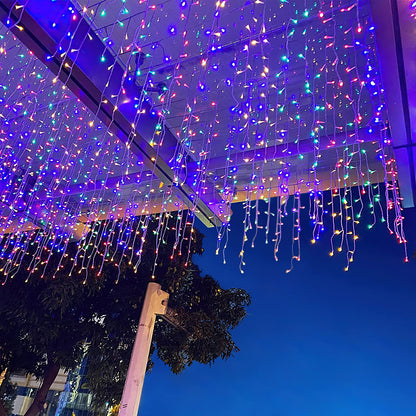 AGIRL 400 LED Icicle Lights Outdoor 32.8Ft 75 Drops Icicle Christmas Halloween Lights 8 Modes Waterproof Fairy String Lights for Indoor Bedroom Garden Wedding Porch Decoration