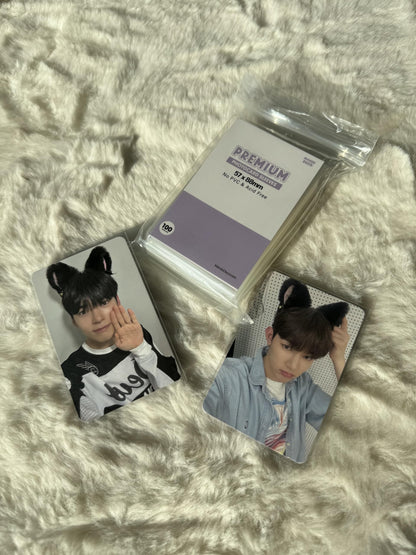 Mandu Deco Kpop Photocard Sleeves Clear Polypropylene Card Protector for Albums Photocards, PVC Free and Acid Free, 100 Sleeves per Pack (57x88mm)