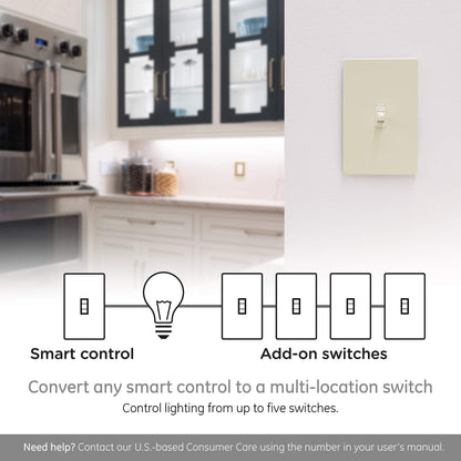 Enbrighten Almond Z-Wave Plus Smart Light Switch with QuickFit and SimpleWire, 3-Way Ready, Compatible with Alexa, Google Assistant, ZWave Hub Required, Repeater/Range Extender, Toggle, 14293