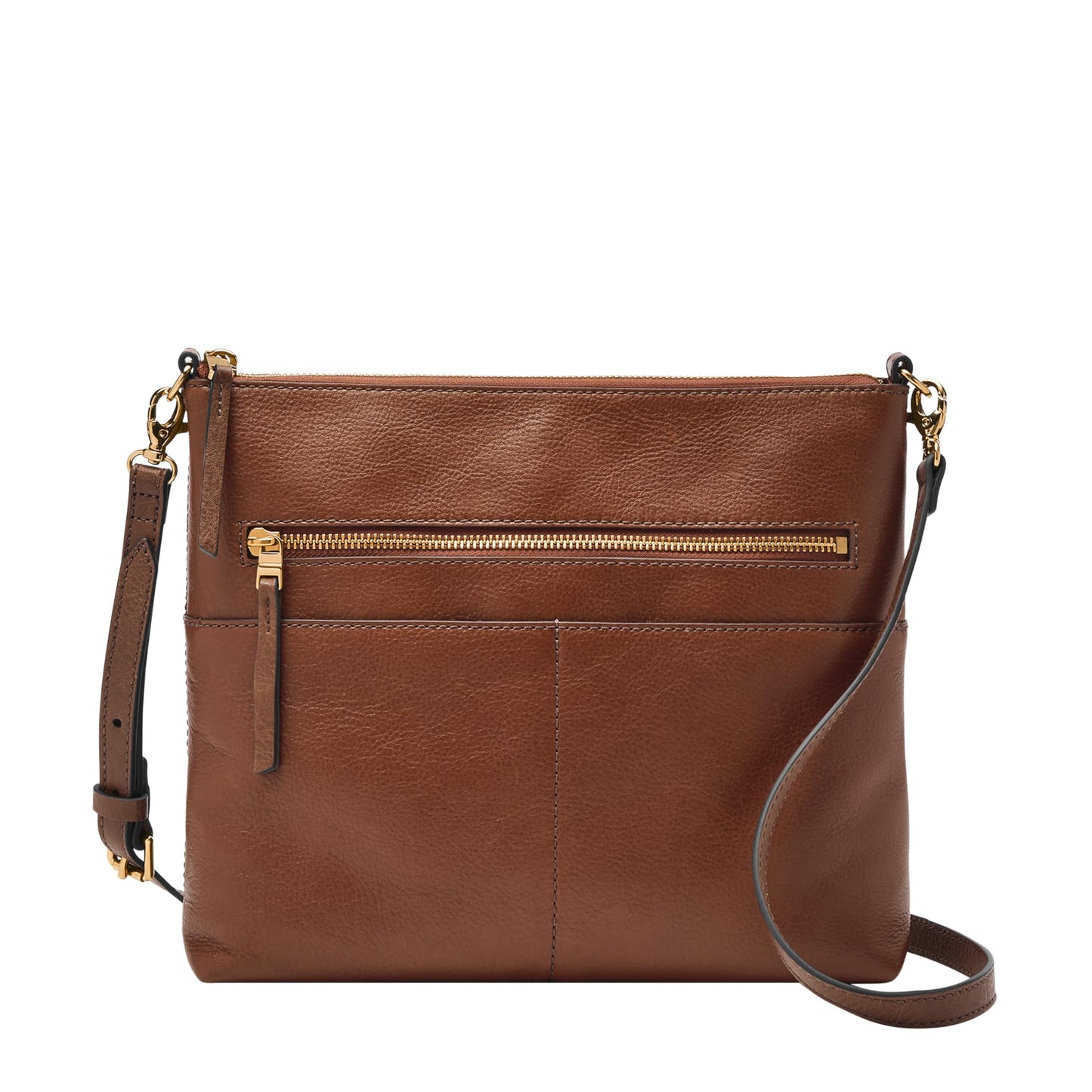 Fossil Women's Fiona Leather Small Crossbody Purse Handbag, Brown (Model: ZB7668200)