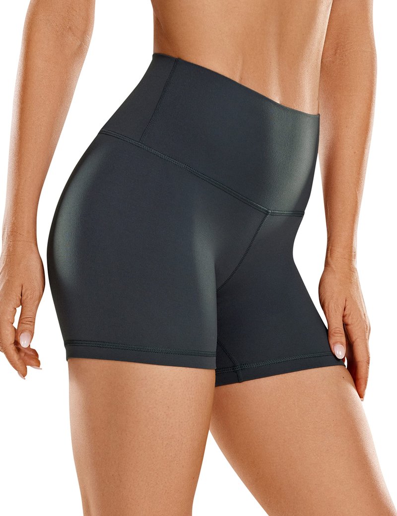 CRZ YOGA Butterluxe Biker Shorts 4'' - High Waisted Booty Workout Volleyball Yoga Womens Spandex Melanite Small