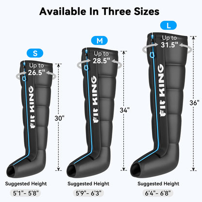 FIT KING Air Compression Recovery System, Rechargeable Leg Massager with 5 Chambers, Customized Zone Massage Optional, FSA-HSA (Medium)