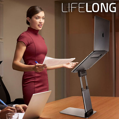 Ergonomic Laptop Stand for Desk, Adjustable Height Up to 20", Portable Computer Laptop Riser, Fits All MacBook, Laptops 10 15 17 Inches, Lap top Holder Desk Stand, Gift for Men Women