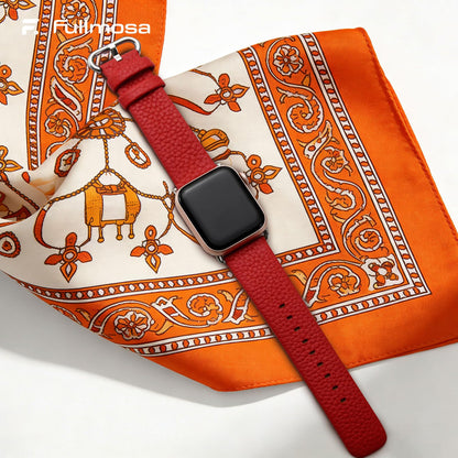 Fullmosa Leather Bands Compatible with Apple Watch Band 41mm 40mm 38mm 42mm 44mm 45mm 46mm 49mm Women Men for iWatch Series 11/10/9/8/7/6/5/4/3/2/1,Ultra3/2/1,SE3/2/1, 42mm 41mm 40mm 38mm, Red/Silver