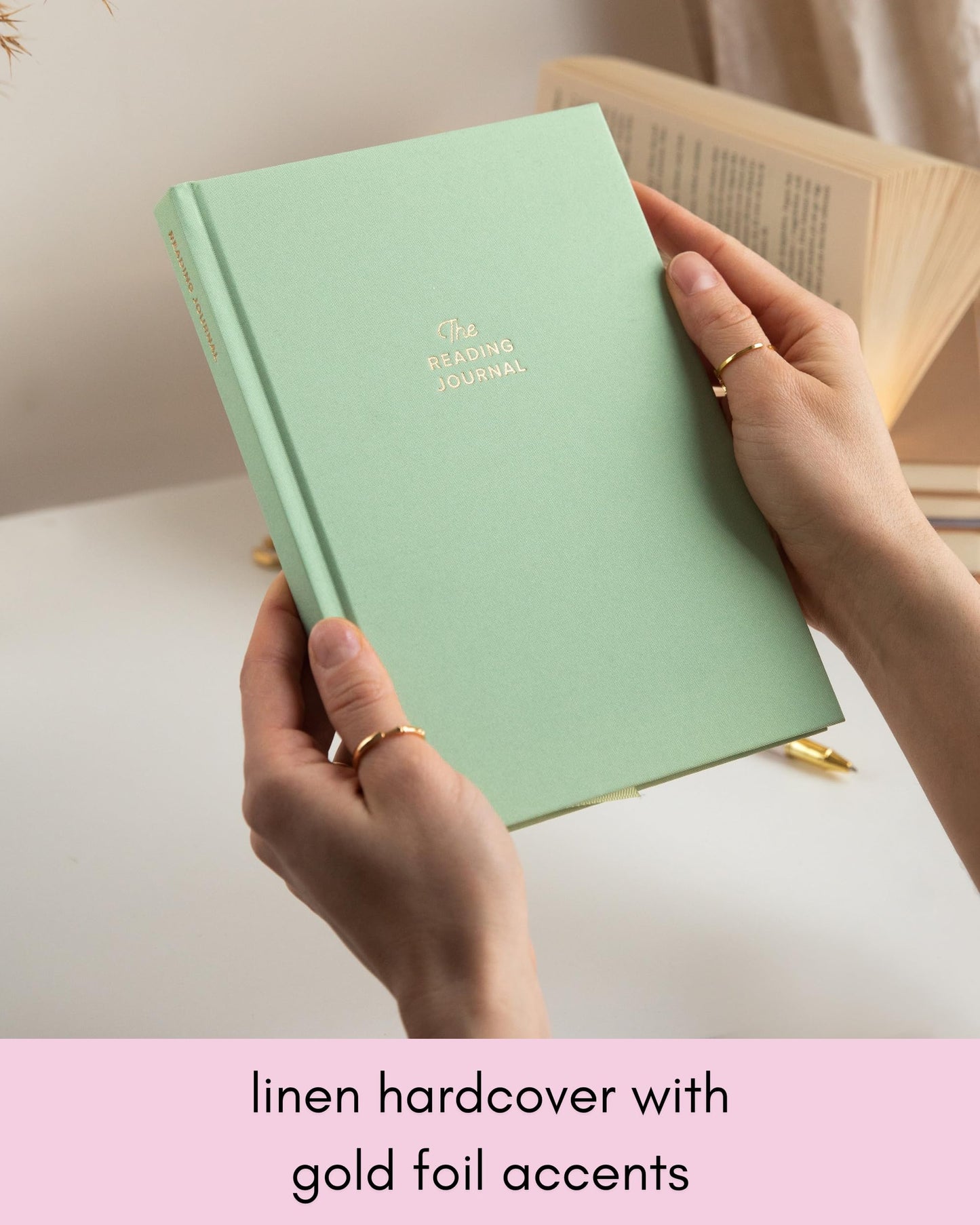 Kunitsa Co. The Reading Journal - 52 Reviews, Book Journal for Book Lovers and Readers, Review and Track Your Reading, Green
