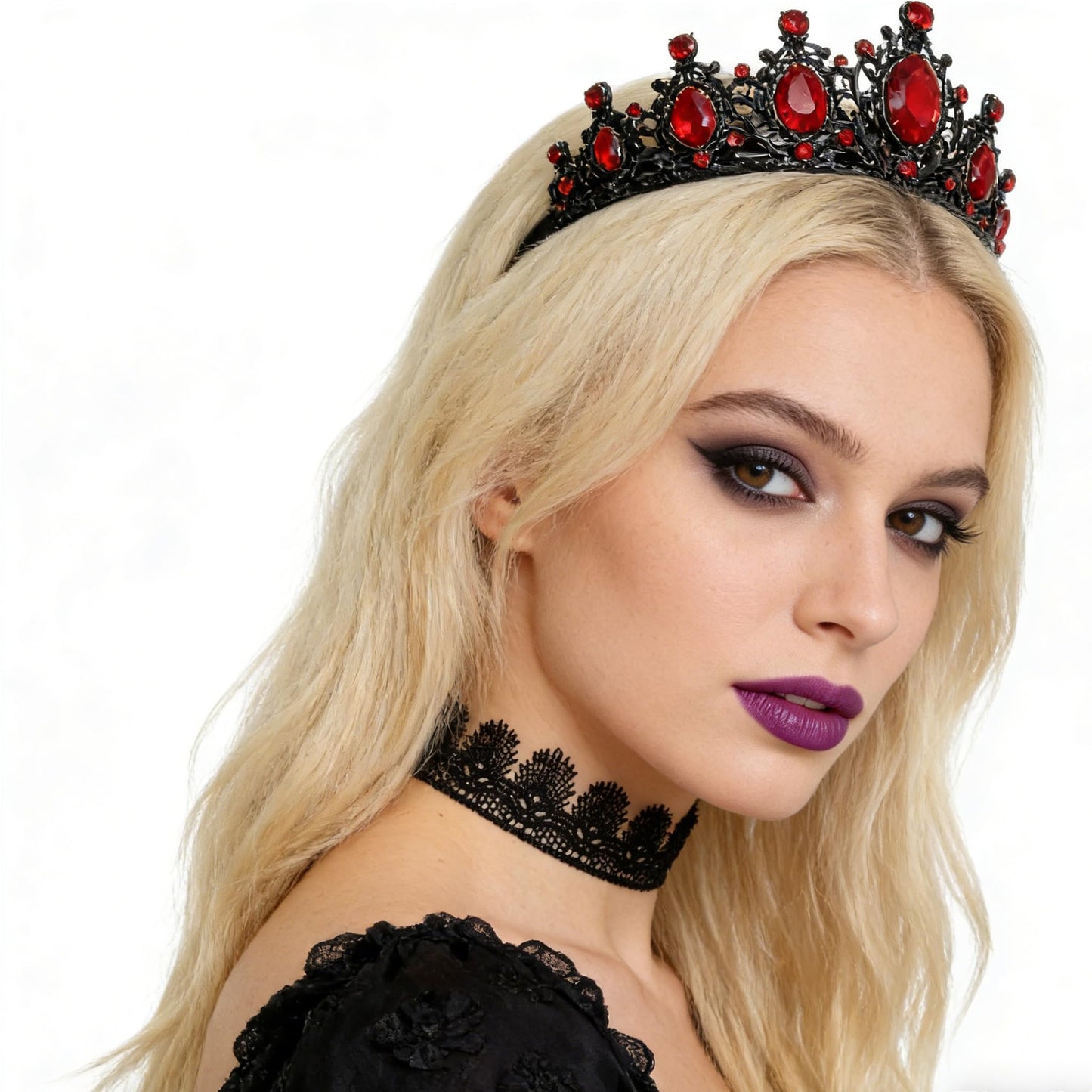 Eigso 8Pcs Gothic Tattoo Lace Choker Necklaces Set for Women Adjustable Black Collar Choker