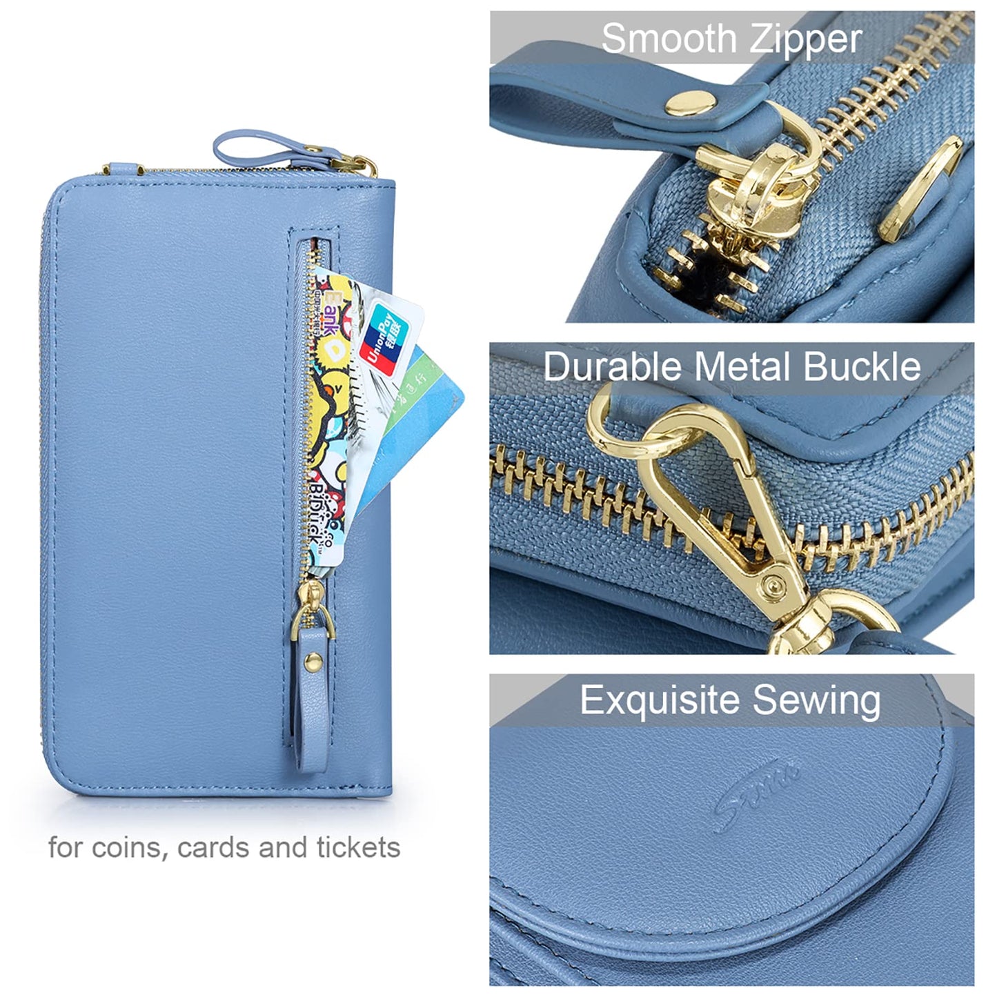 S-ZONE Small Crossbody Bags for Women Cell Phone Purse RFID Blocking Wallet Purses with Credit Card Slots