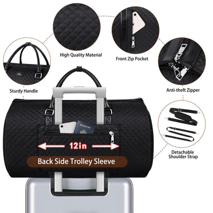 Convertible 2-in-1 Garment Bags for Travel, Carry On Garment Duffle Bag With Shoe Compartment Large Weekender Bag for Women Men Hanging Suitcase Suit Travel Duffel Overnight Bags 4pcs Set