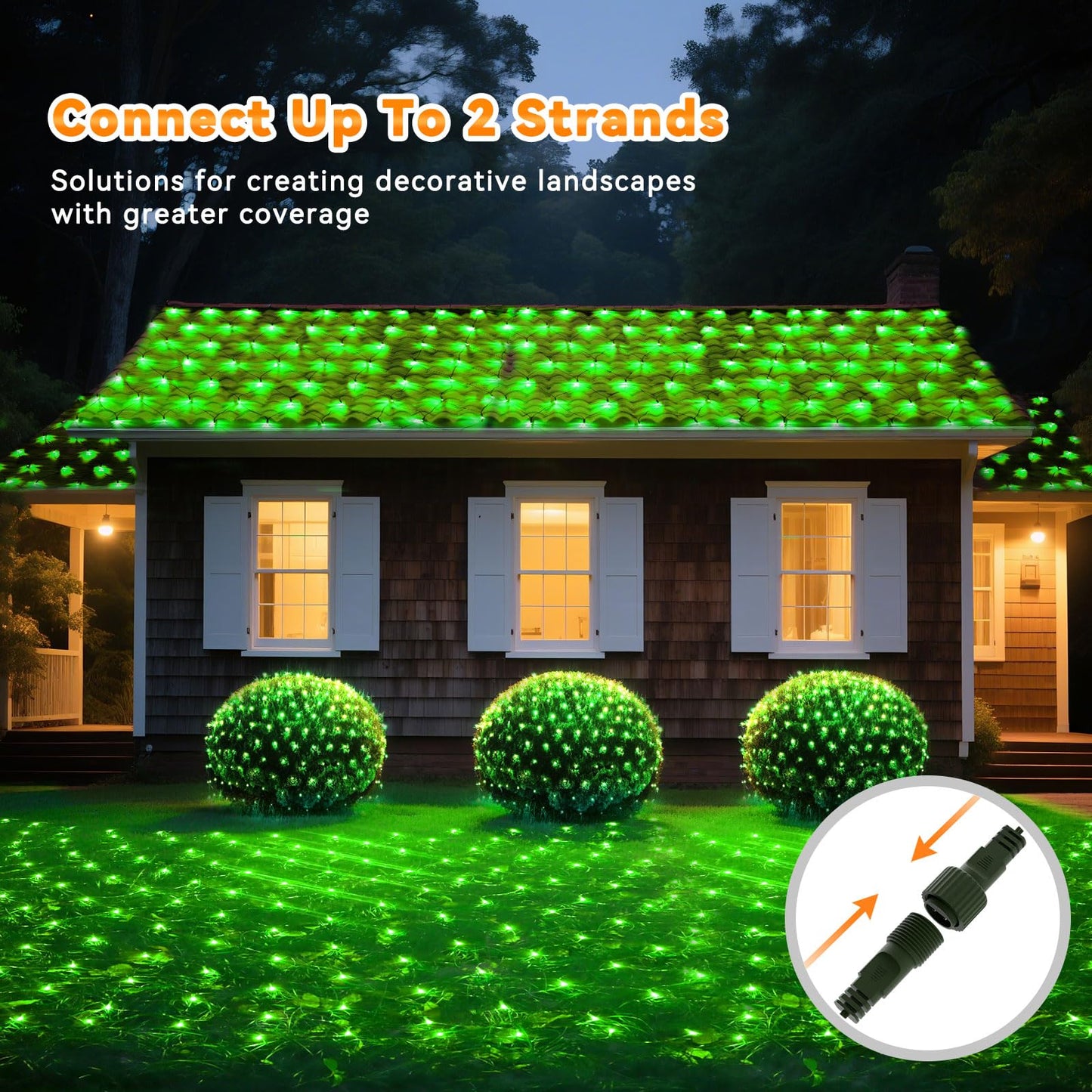 LitHome 21FT x 5FT Christmas Net Lights Outdoor Mesh Lights, 360 LED St Patrick’s Day Net Light for Bushes Connectable, 8 Modes Green Giant Mesh Light Waterproof for Christmas Garden Party Roof Decor