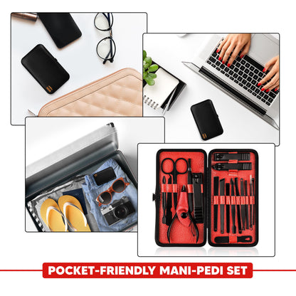 Utopia Care Nail Clippers Professional Nail Kit or Manicure Kit for Women and Men, Stocking Stuffers or Groomsmen Gifts 16Pcs Pedicure Set for Fingernail, Toenail Clippers with Travel Case