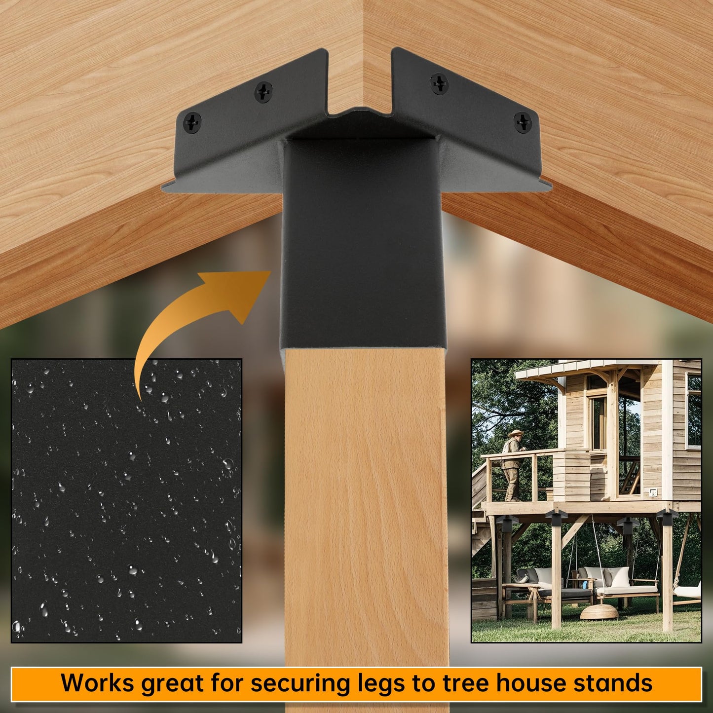 ECOTRIC Deer Stand Brackets 4x4 Deer Blind Brackets, 4Pcs Compound Angle