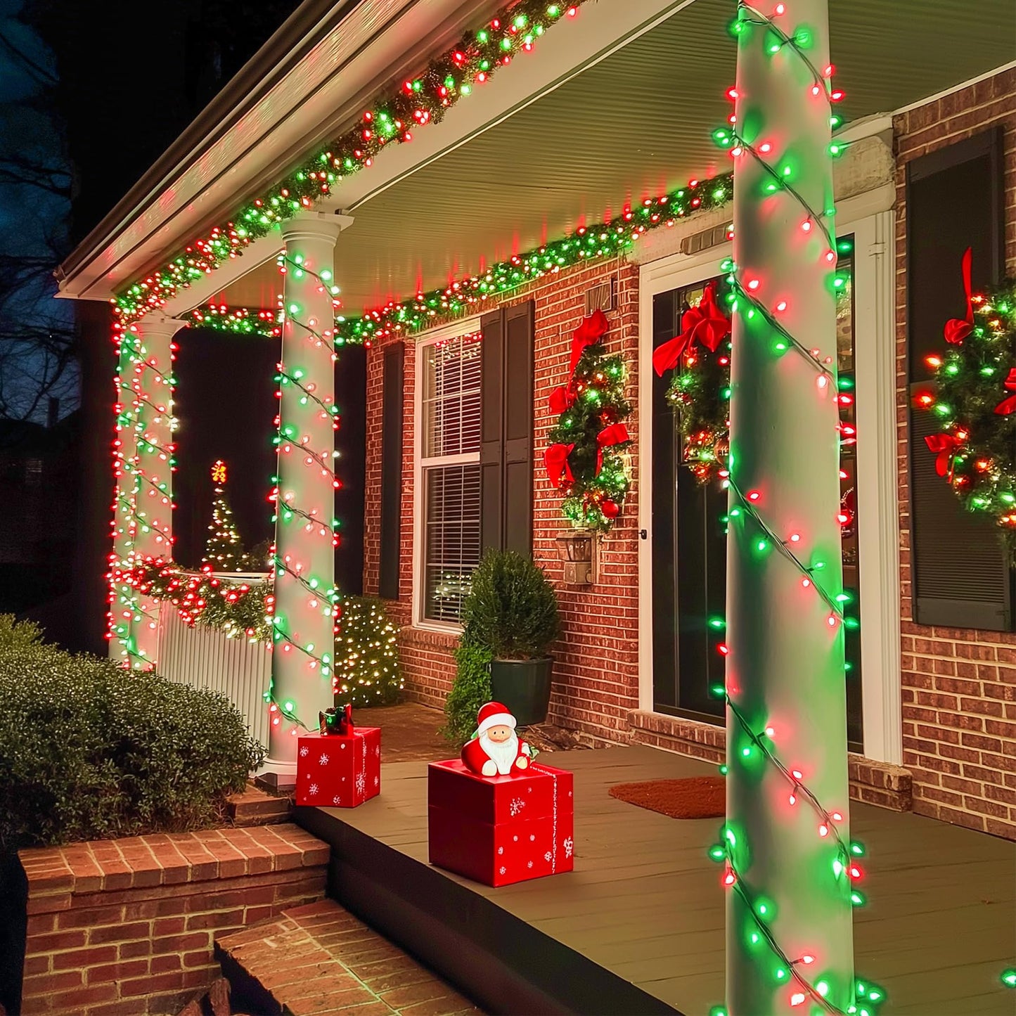 JMEXSUSS 200 LED Red and Green String Lights Outdoor, 66ft Christmas String Lights Indoor Clear Wire Plug in for Bedroom Party Christmas Tree Halloween Christmas Decorations