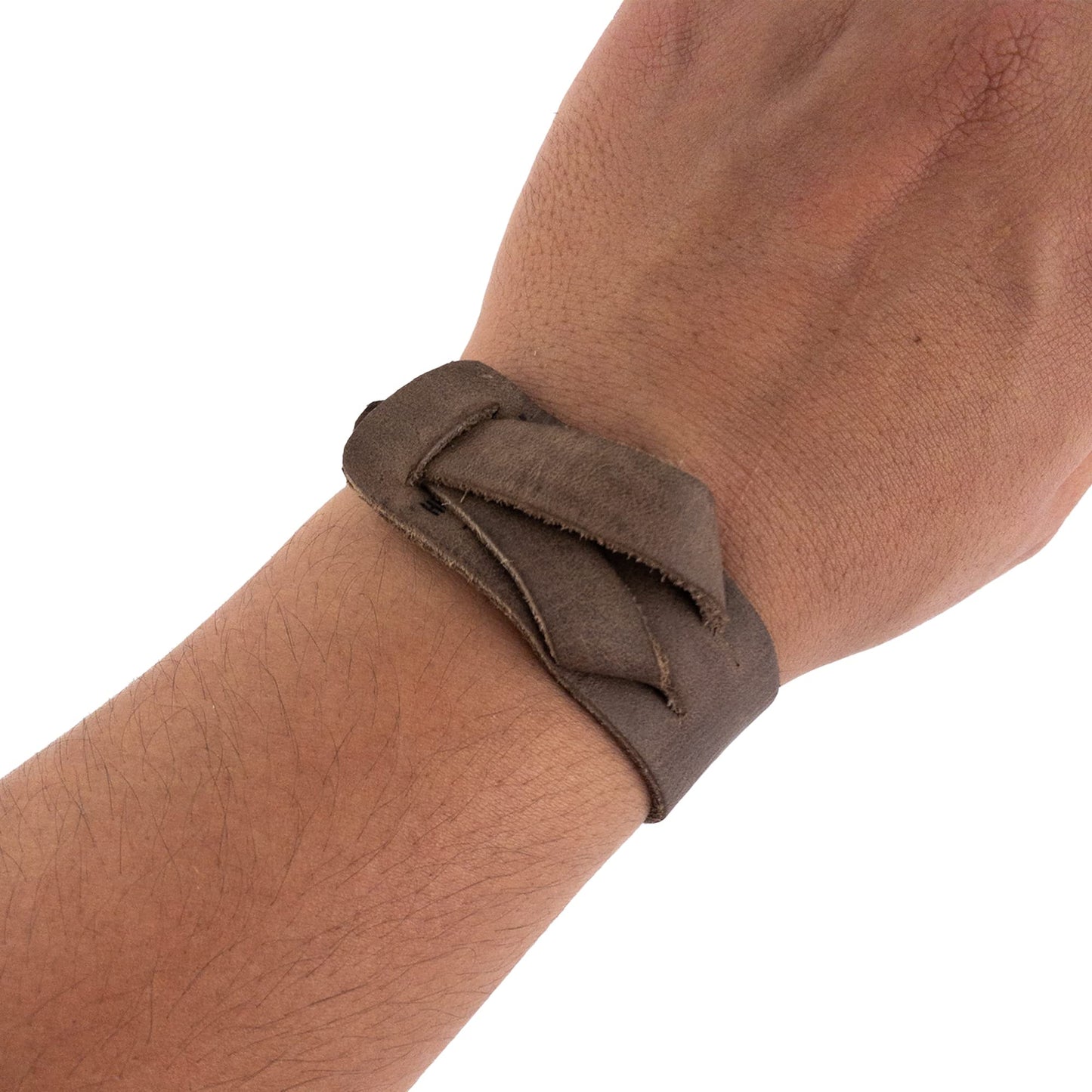 Hide & Drink, Bracelet Handmade from Full Grain Leather, Fashionable, Adjustable Wristband, Stylish Cuff (Bourbon Brown)