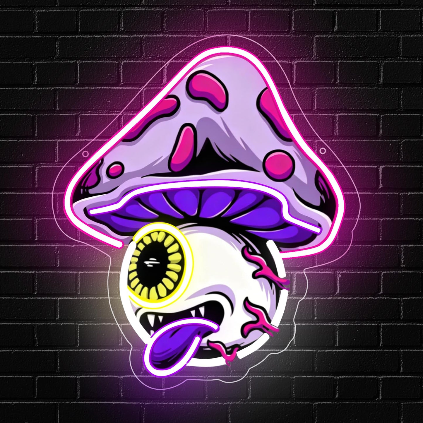 RuCvixkt Mushroom Neon Sign, Gaming LED Neon Signs for Wall Decor, USB Powered Mushroom Neon Light for Game Room, Man Cave, Bedroom Bar, Teen Room, Gift for Boy Girl Cartoon Fans