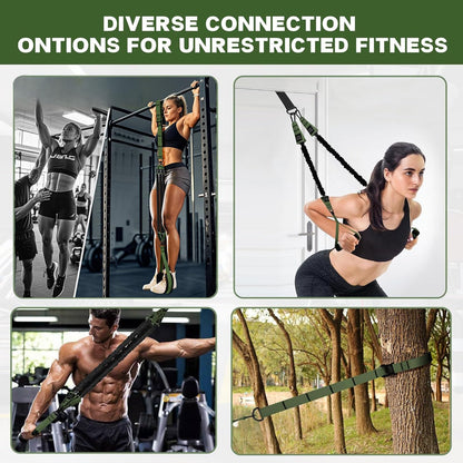 Pull Up Assistance Bands Set,Adjustable Heavy Duty Pull Up Assist Workout Bands for Men, Women, and Seniors,Resistance Bands for Pull Ups,Pull Up Bar Accessories (Army Green)