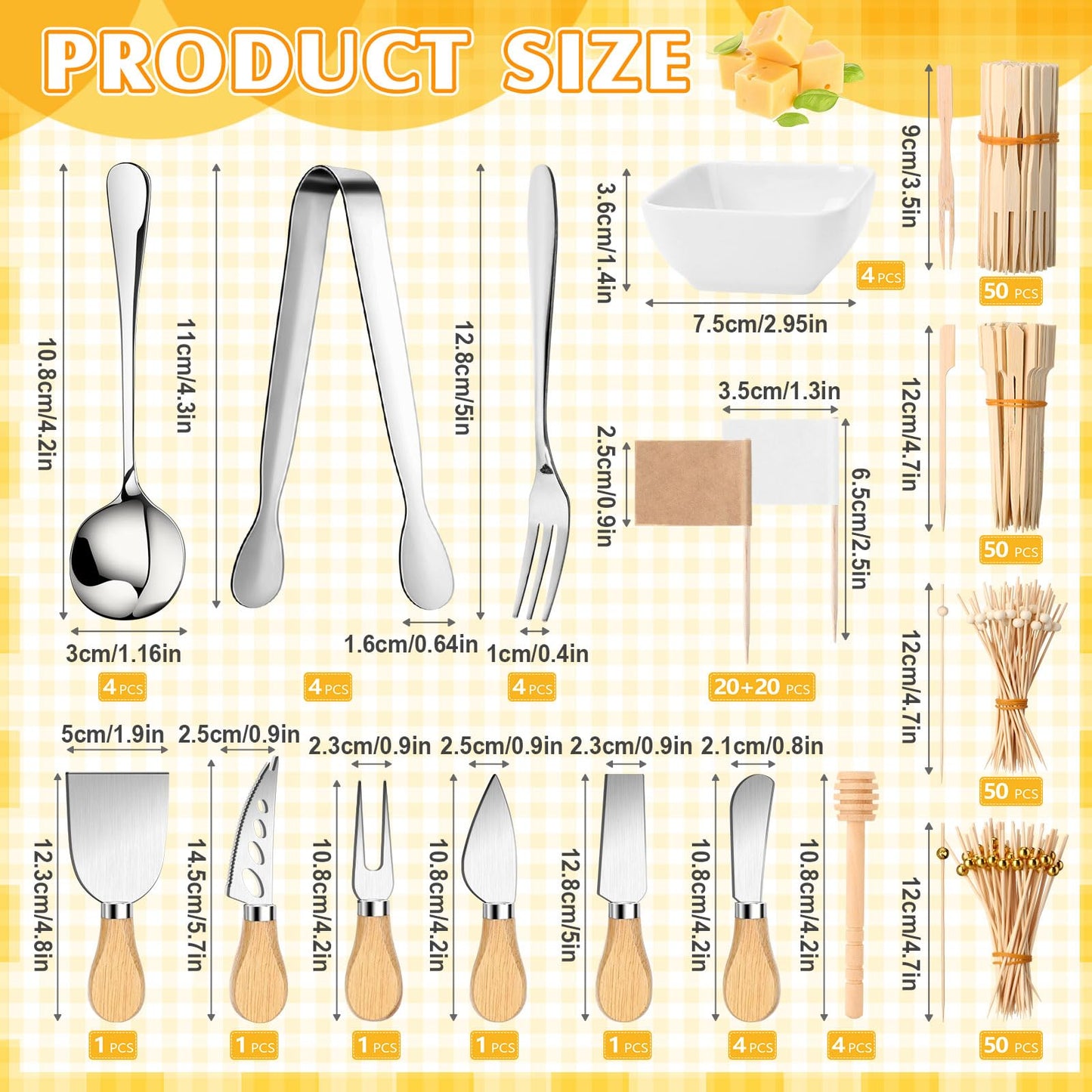 Widecook 270 Pcs Charcuterie Board Accessories Charcuterie Utensils Cheese Spreader Knife Set Butcher Paper Roll Serving Tong Fork Spoon Dipping Bowl Cocktail Pick for Party Christmas Wedding (Silver)