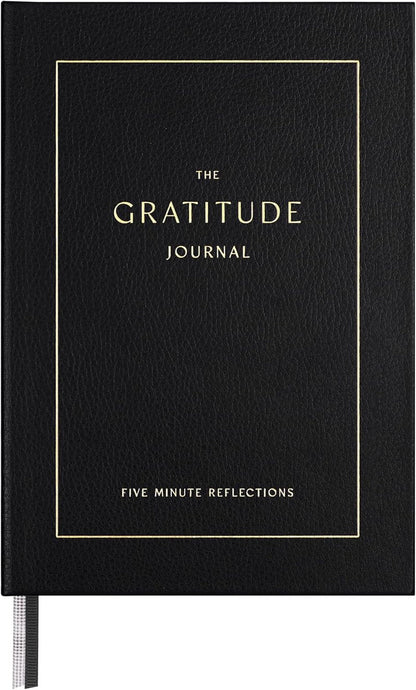 Gratitude Journal for Women - 5 Minute Daily Mindfulness Practice with Prompts & Quotes | Undated Bold Black Notebook