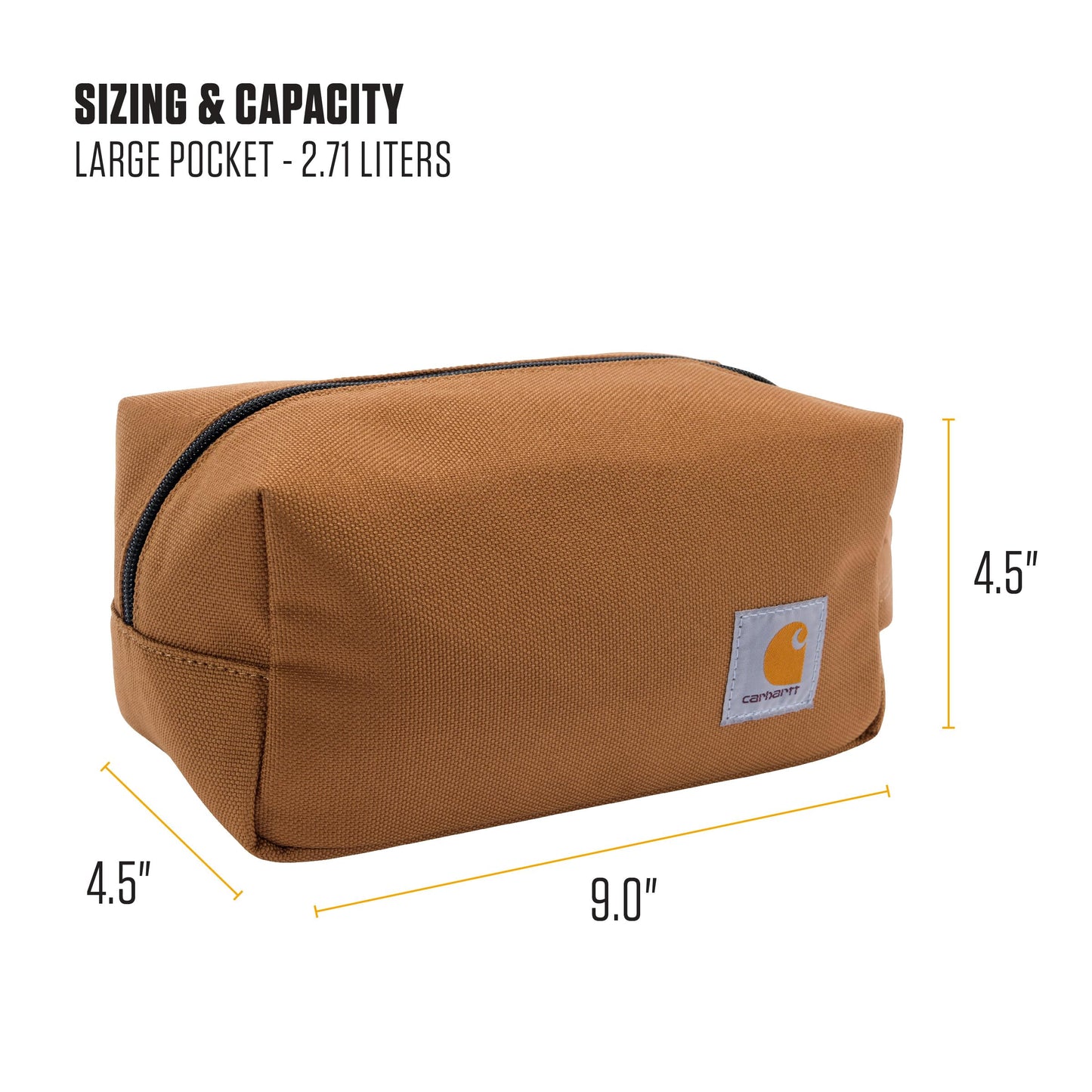 Carhartt Durable Travel Kit, Organize Essentials W/the Water Resistance Toiletry Bag, Black