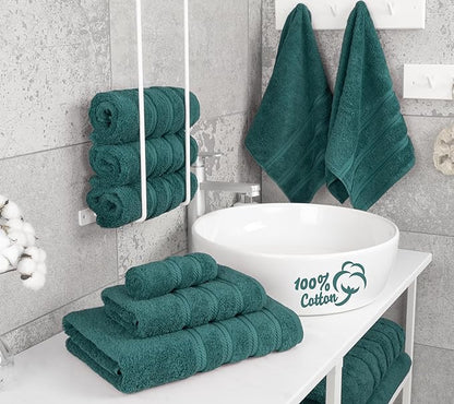 American Soft Linen Luxury 6 Piece Towel Set, 2 Bath Towels 2 Hand Towel 2