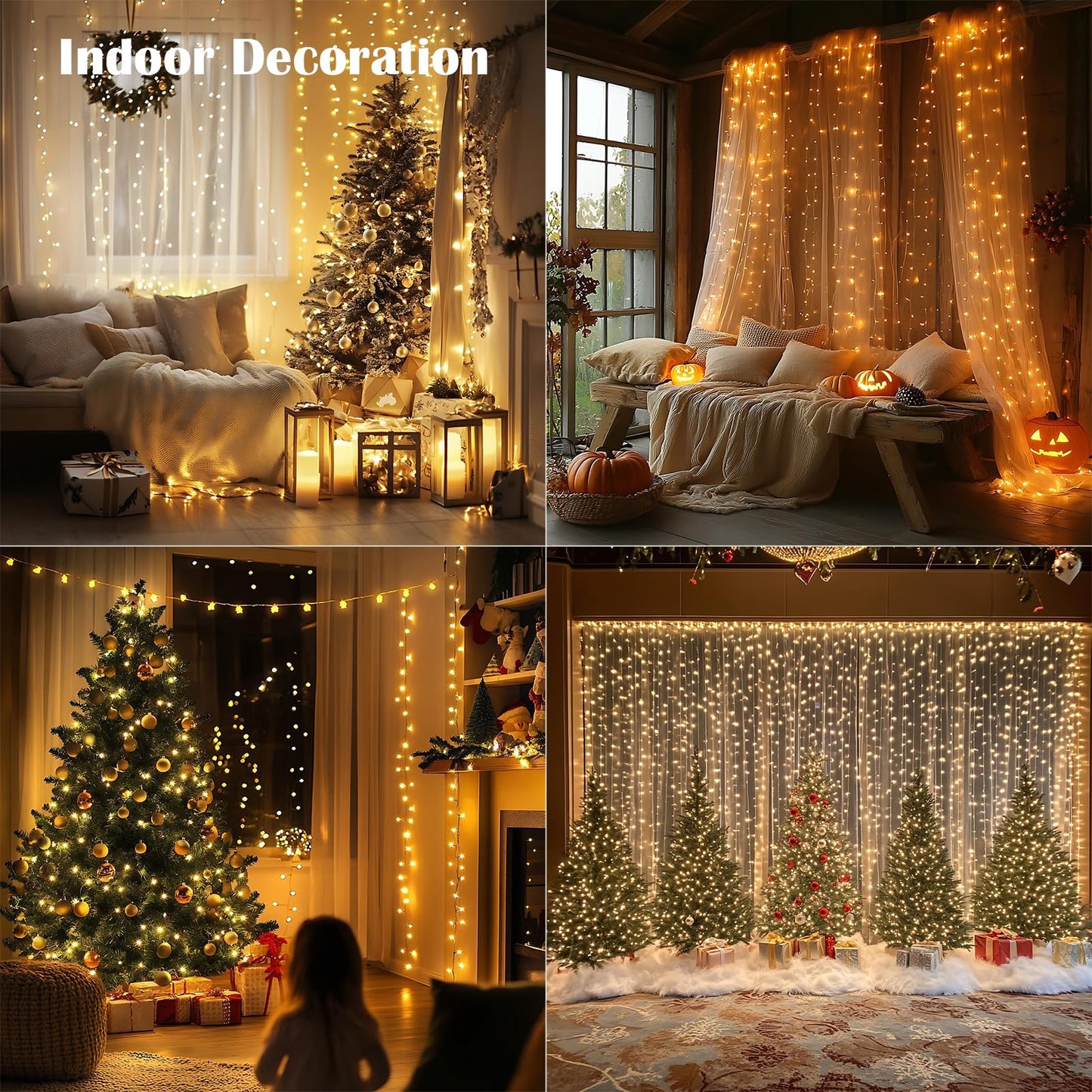 ZELUXDOT Fairy Lights Plug in,328FT 1000LEDs Waterproof Led String Lights,8 Modes Remote Twinkle Light for Outdoor Indoor Christmas Wedding Birthday Garden Party Decorations,Silver Wire,Warm White