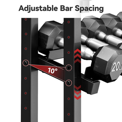 3-Tier Heavy-Duty Dumbbell and Plate Rack 1200LB Capacity, Adjustable Weight Storage Stand for Dumbbells, Kettlebells, Barbells & Weight Plates, Compact Multifunctional Organizer for Home Gym