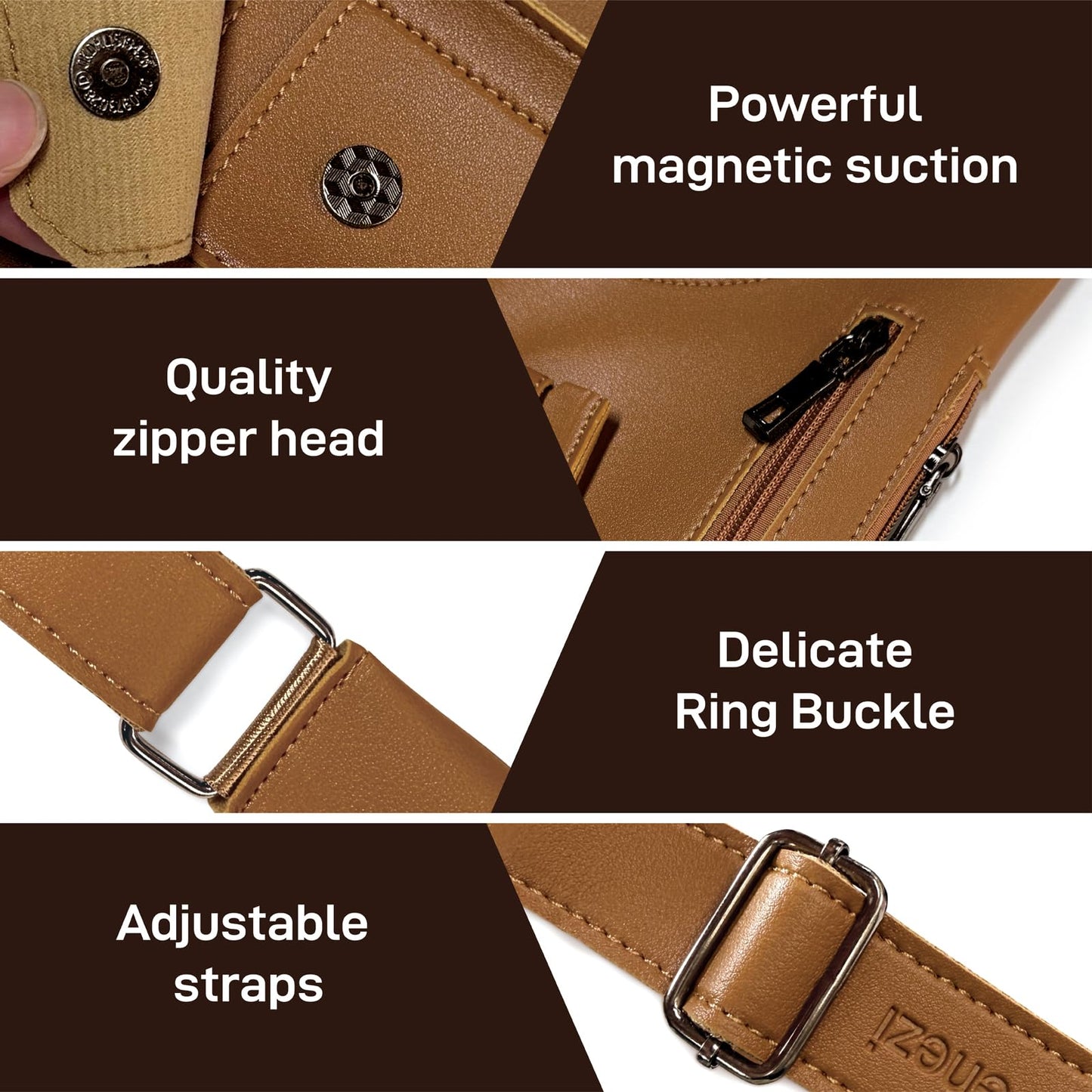 Double Shoulder Armpit Bag,Underarm Shoulder Bag for Men, Anti-Theft Underarm Wallet Pocket Holster Phone Leisure Double Shoulder Pouch,Multi-Purpose Armpit Tactical Bag,Travel Outdoors Easter (Brown)