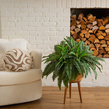 Nearly Natural 40IN Artificial Boston Fern Large Hanging Plant, Set of 2 Artificial Ferns that Look Real for Home Décor