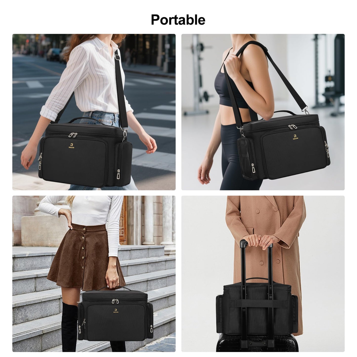TANTO Large Makeup Bag, Makeup Artist Bag Professional Cosmetic Case with 2 Pouches & Dividers Portable Travel Makeup Bag Organizer for Women Girls Makeup Train Case Storage with Shoulder Strap