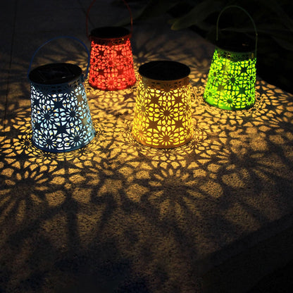 4pack Solar Lanterns Outdoor Waterproof Hanging Lights Gifts for Women Metal Small Decorative LED Lanterns for Yard, Patio, Lawn, Tabletop, Pathway, Landscape, Garden Decor